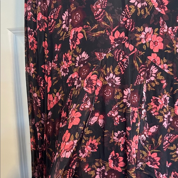 NWOT Ecru Floral Printed Silk Long Sleeve Dress size M - Picture 7 of 13
